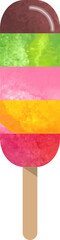 Colorful cute watercolor texture food dessert popsicle