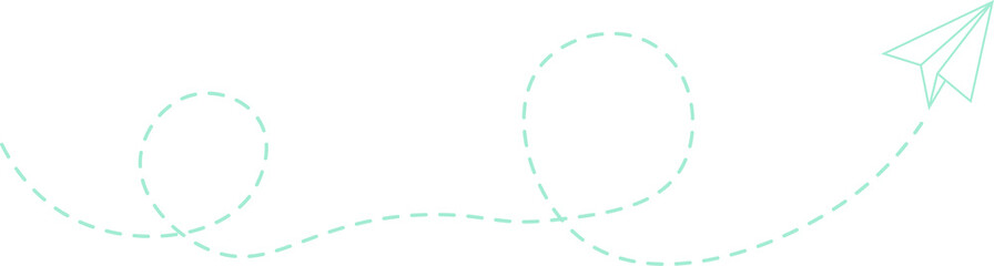 Dashed Line Paper Airplane Route