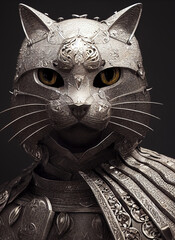 Adorable knight cat