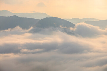 Autumn sunrise in Puigsacalm peak, La Garrotxa, Spain