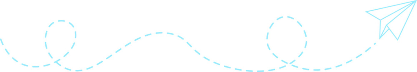 Dashed Line Paper Airplane Route