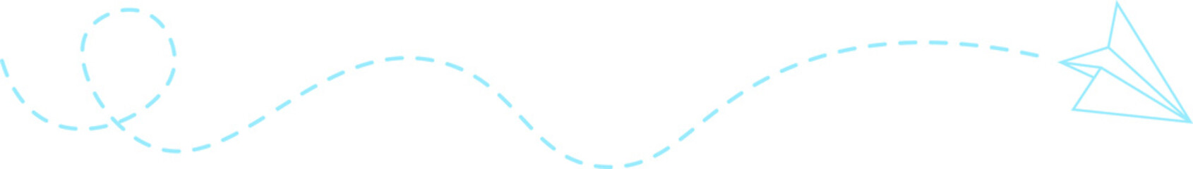 Dashed Line Paper Airplane Route