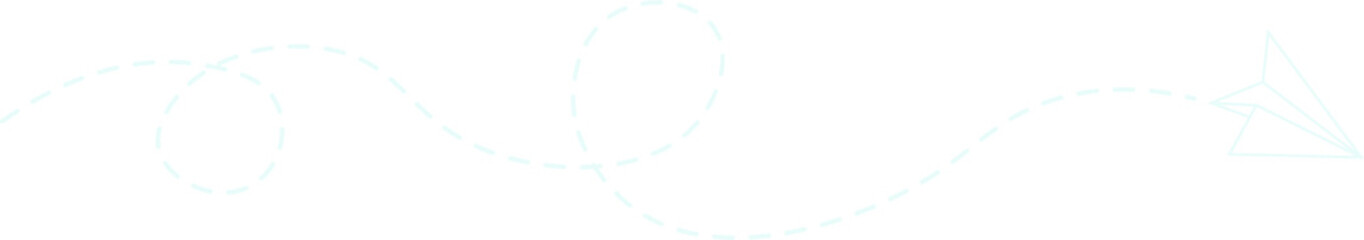 Dashed Line Paper Airplane Route