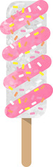 Colorful cute watercolor texture food dessert popsicle