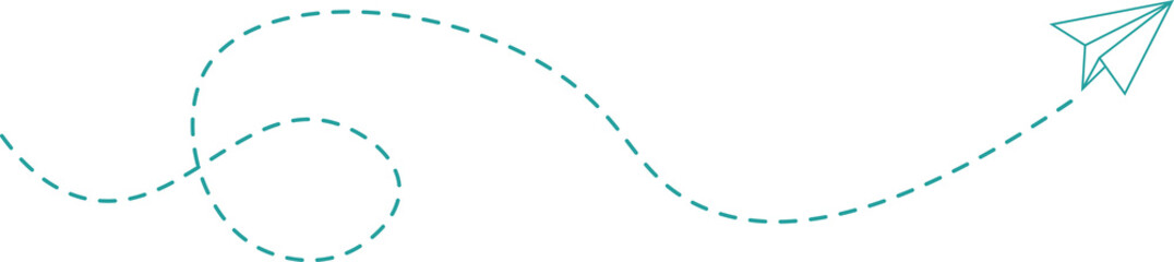 Dashed Line Paper Airplane Route
