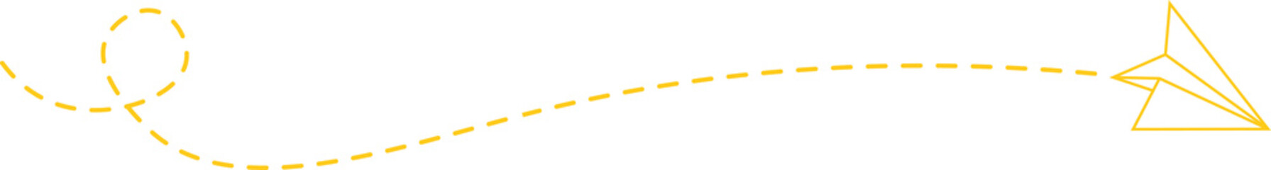 Dashed Line Paper Airplane Route