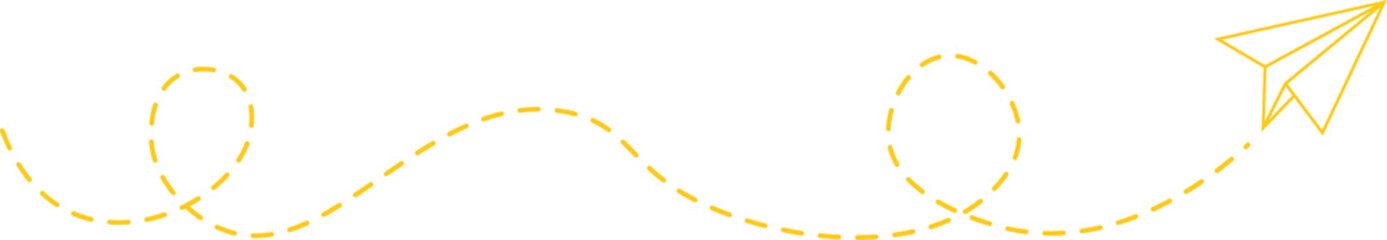 Dashed Line Paper Airplane Route