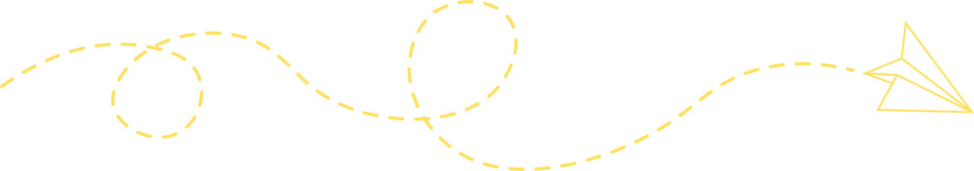 Dashed Line Paper Airplane Route