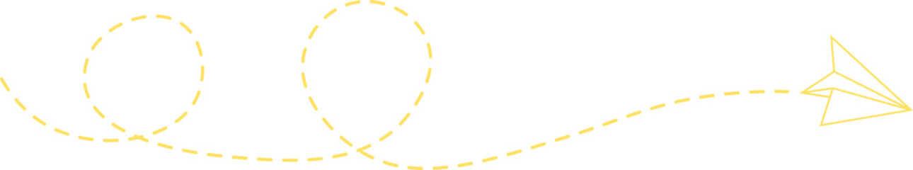 Dashed Line Paper Airplane Route