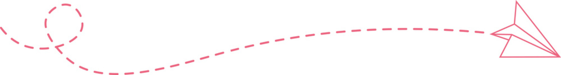 Dashed Line Paper Airplane Route