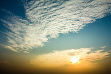 Sunset sky for background or sunrise sky and cloud at morning.