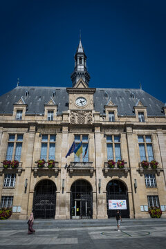 Town Hall of Saint-Denis, historical monument in the northern suberb, Paris, France