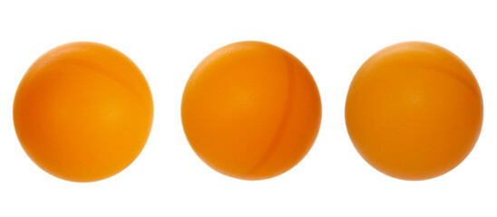 Set orange ping-pong ball isolated on white