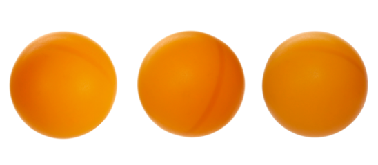 Set orange ping-pong ball isolated on white