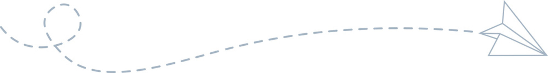 Dashed Line Paper Airplane Route