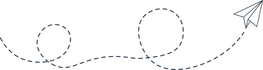 Dashed Line Paper Airplane Route