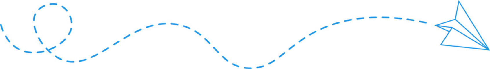 Dashed Line Paper Airplane Route