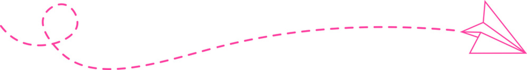 Dashed Line Paper Airplane Route