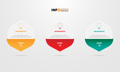 vector infographic circle  design template with 3 option or steps.