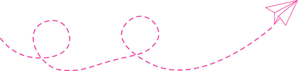 Dashed Line Paper Airplane Route