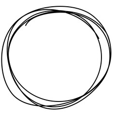 Hand drawn circle scribble line frame