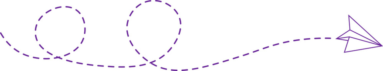 Dashed Line Paper Airplane Route