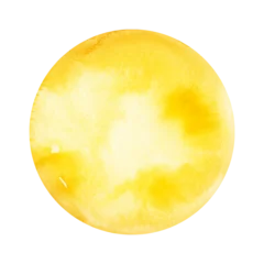 Cercles muraux Pleine lune Watercolor illustration full yellow moon