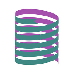 eliptical spring design graphic in green and purple
