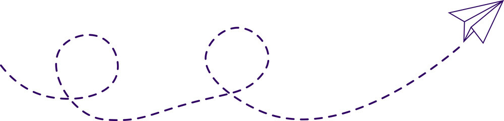 Dashed Line Paper Airplane Route