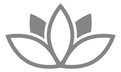 Flower icon. Three petal lotus. Peace symbol