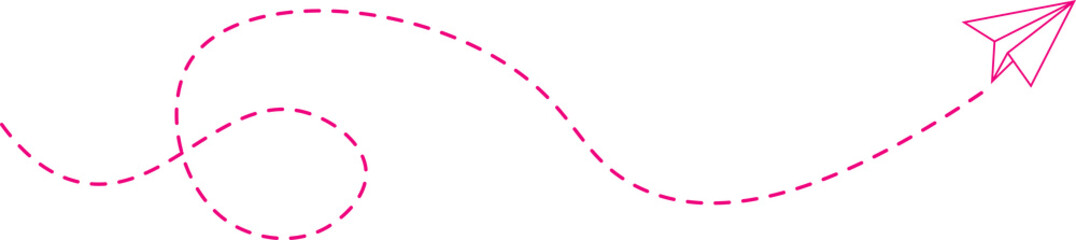 Dashed Line Paper Airplane Route