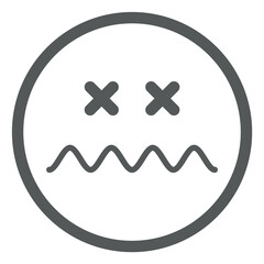 Crossed eyes emoji. Dead face. Death symbol