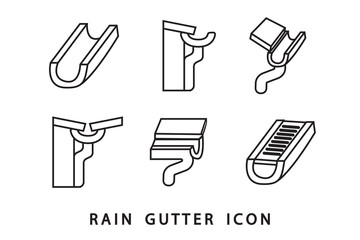 rain gutter design vector flat isolated illustration