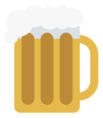 Beer mug icon. Drinking glass with foam top