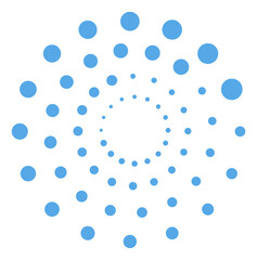 Concentric dot circles. Round dotted spiral illusion
