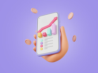 Growth investment stock market, compete of business target achievement concept, Business success strategy