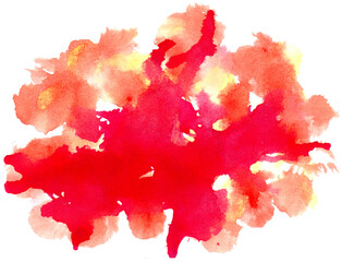 水彩テクスチャ　鮮やかな背景装飾　抽象的　赤色　滲み