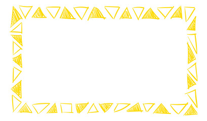 Funny text frame. Empty border with yellow triangle ornament
