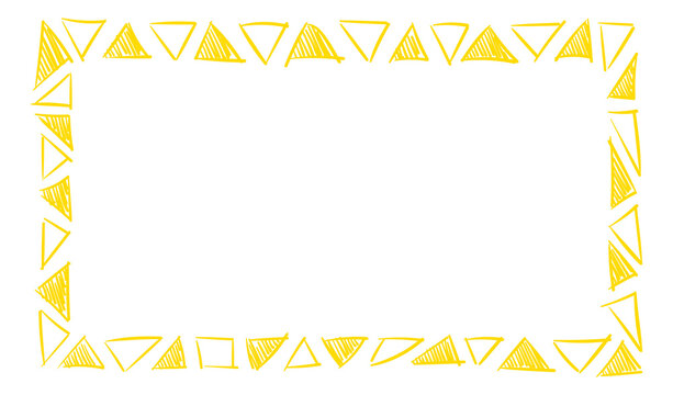 Funny text frame. Empty border with yellow triangle ornament