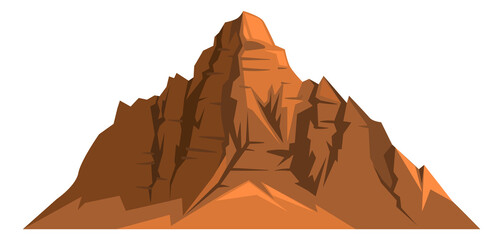 Desert mountains. Orange stone formation with deep canyons