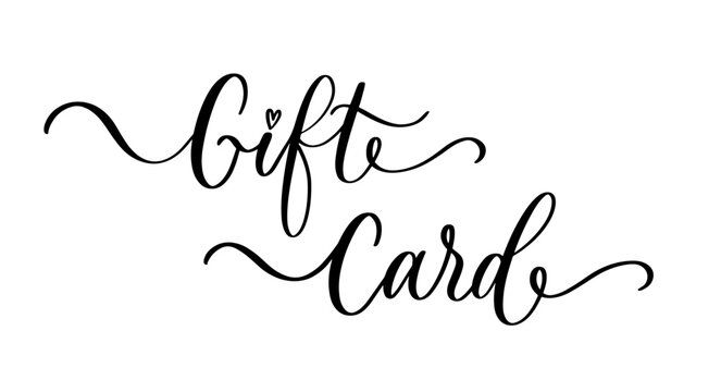 Gift card. Hand drawn brush pen lettering design holiday greeting card and invitation of wedding, Happy mother day, birthday, Valentine s day and sale.