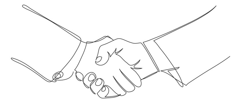 Handshake Icon. Sketch Style Hand Gesture Of Agreement