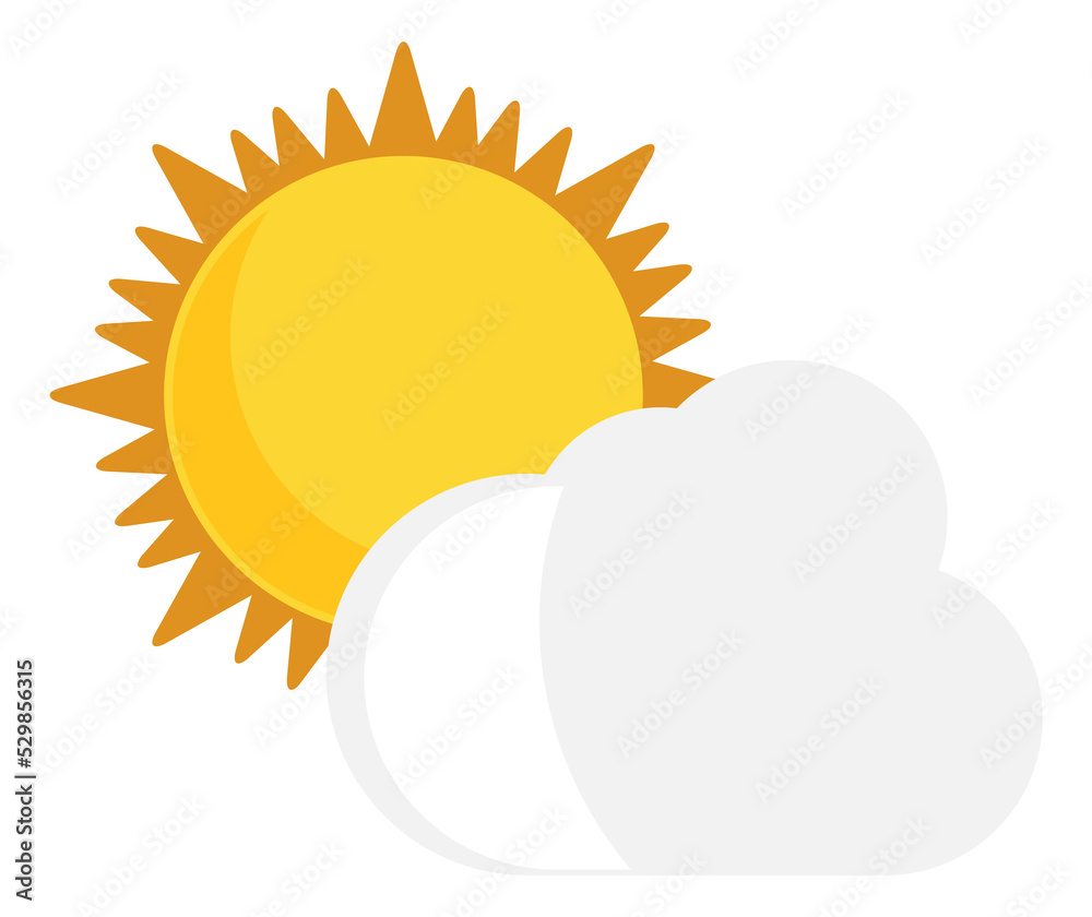 Canvas Prints Sun and cloud. Cloudy weather symbol. Forecast icon