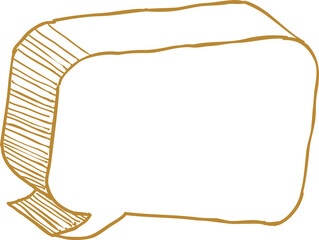3D hand drawn style dialog symbol icon