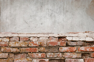 Half brick half plaster background with copyspace - 529858101