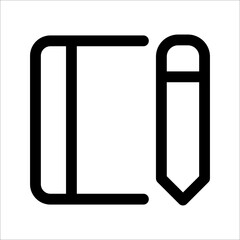 content, edit line icon, on white background.