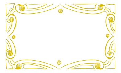 Frame with decorative swirl corners. Empty doodle border