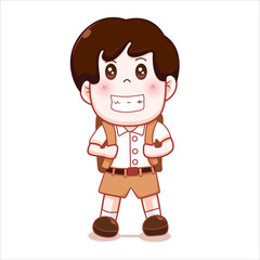 Boy students vector character set design boys character in artist engineer and student uniform