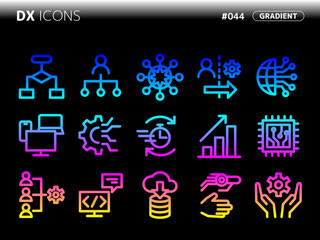 DXに関連するグラデーションスタイルのアイコンセット_044