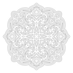 Line art for coloring book with single pattern